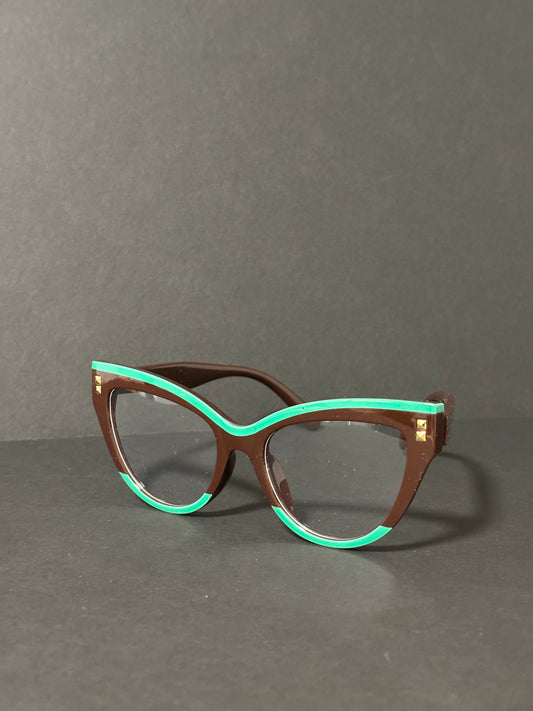 1226-Blue Light Blocking Protection Eyeglasses- Brown/Green