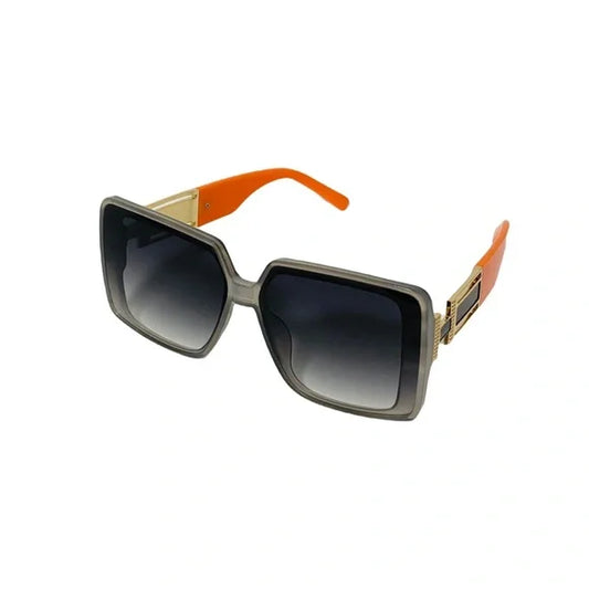 1100-Oversized Unisex Vintage Punk Sunglasses Rectangular-Orange