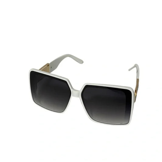 1101-Oversized Vintage Punk Sunglasses -White