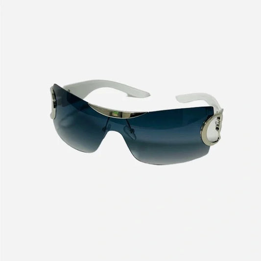1103-Rimless Unisex Gradient Sunglasses -White