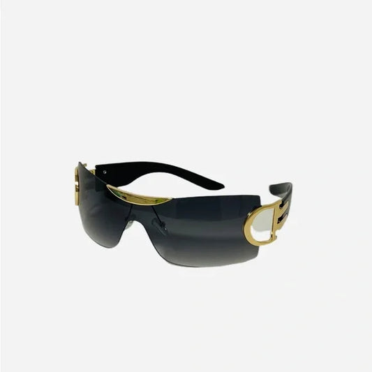 1105-Rimless Unisex Gradient Sunglasses -Black