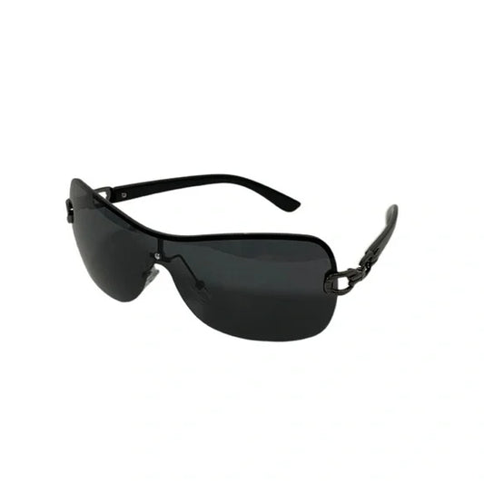 1113-Unisex Fashion Rimless Sunglasses-Black