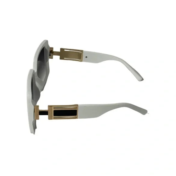 1101-Oversized Vintage Punk Sunglasses -White